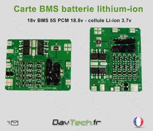 Carte Module module BMS batterie Lithium-ion 18v 5s PCM 18.5v