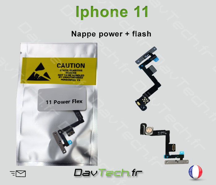 Nappe Power ON / OFF + flash + Micro Pour Apple iPhone 11