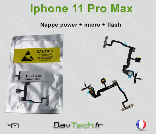 Nappe Power ON / OFF + flash + Micro Pour Apple iPhone 11 Pro Max