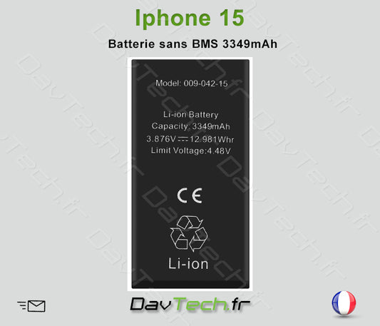 Module batterie sans BMS pour Apple iPhone 15