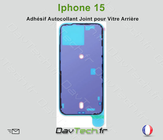 Adhésif Autocollant Sticker joint étanche vitre arrière pour iPhone 15