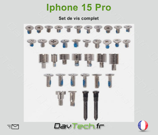 Set Kit de vis complet pour Apple iPhone 15 PRO