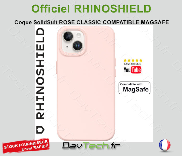 COQUE SOLIDSUIT ROSE CLASSIC COMPATIBLE MAGSAFE POUR APPLE IPHONE 14 Plus - RHINOSHIELD