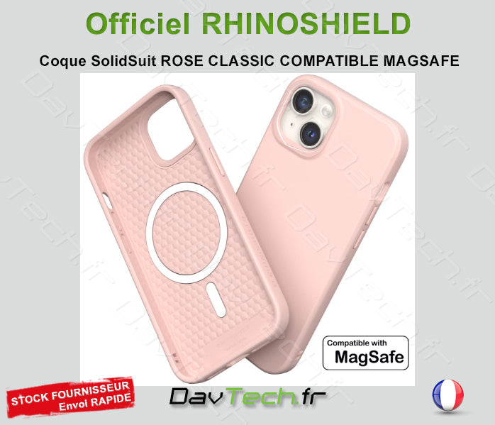 COQUE SOLIDSUIT ROSE CLASSIC COMPATIBLE MAGSAFE POUR APPLE IPHONE 14 Plus - RHINOSHIELD