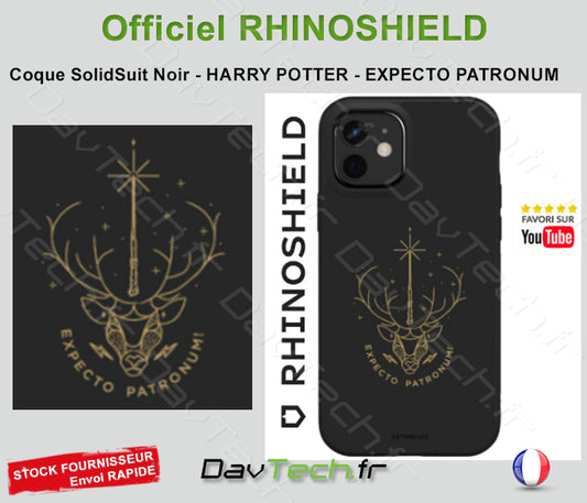 COQUE SOLIDSUIT POUR APPLE IPHONE 15 Pro Max- NOIR - HARRY POTTER - EXPECTO PATRONUM - RHINOSHIELD