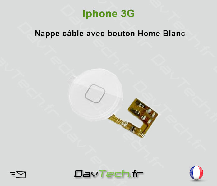 Nappe câble avec Bouton Home Blanc pour iPhone 3G