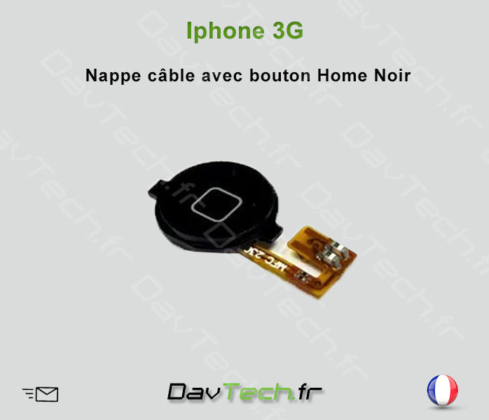 Nappe câble avec Bouton Home Noir pour iPhone 3G