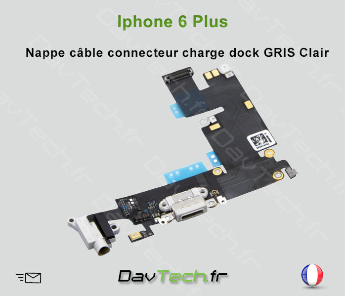 Nappe câble connecteur charge dock GRIS clair pour iPhone 6 Plus