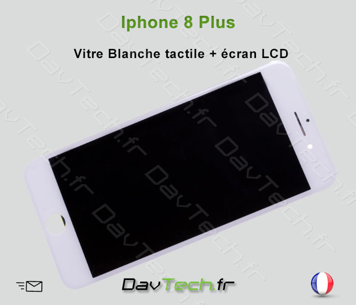 Vitre tactile + écran LCD pour iPhone 8+ Blanc