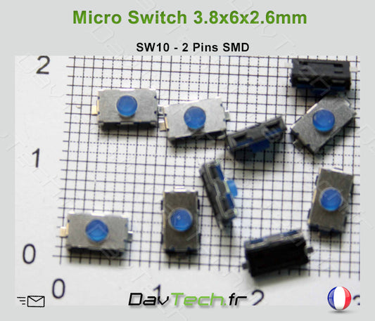 Micro switch 3.6x6x2.6mm 2 pins SMD bouton poussoir push