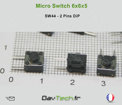 Micro switch 6x6x5mm 2 pins DiP bouton poussoir push