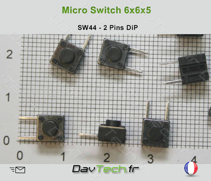 Micro switch 6x6x5mm 2 pins DiP bouton poussoir push