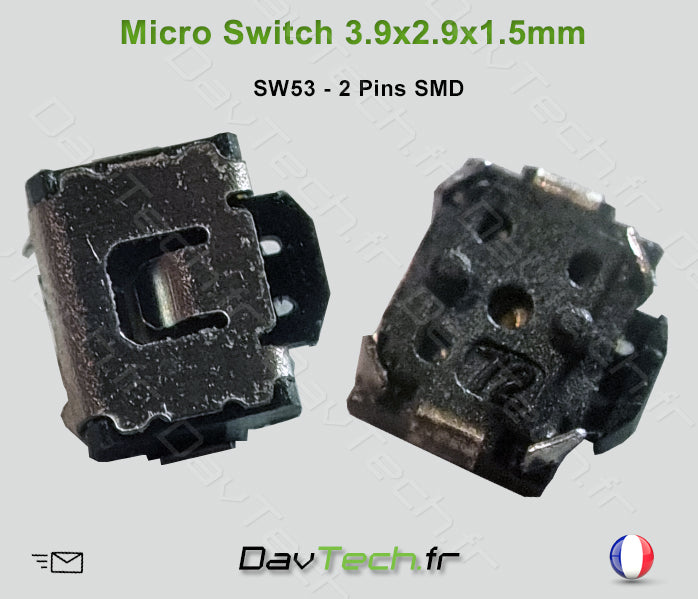 Micro switch 3.9x2.9x1.5mm 2 pins SMD bouton poussoir push Microsoft Surface..autres