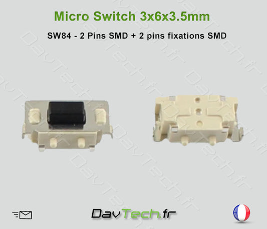 Micro switch 3x6x3.5mm 4 pins SMD bouton poussoir push button interrupteur