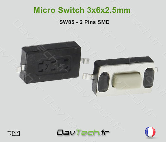 Micro switch 3x6x2.5mm 2 pins SMD bouton poussoir push button interrupteur