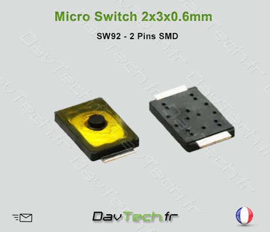 Micro switch 2x3x0.6mm 2 pins SMD bouton poussoir push button interrupteur