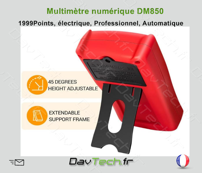 Multimètre numérique DM850 ROUGE , 1999 Points, électrique, Professionnel, Automatique, testeur de Tension AC/DC