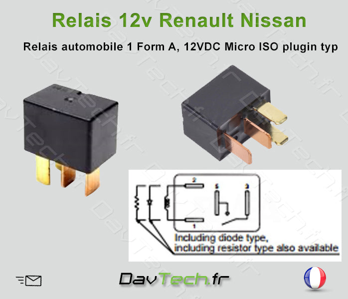 Relai 12v 20A Renault Nissan 1 Form A SPST plugin type relay ACV31012