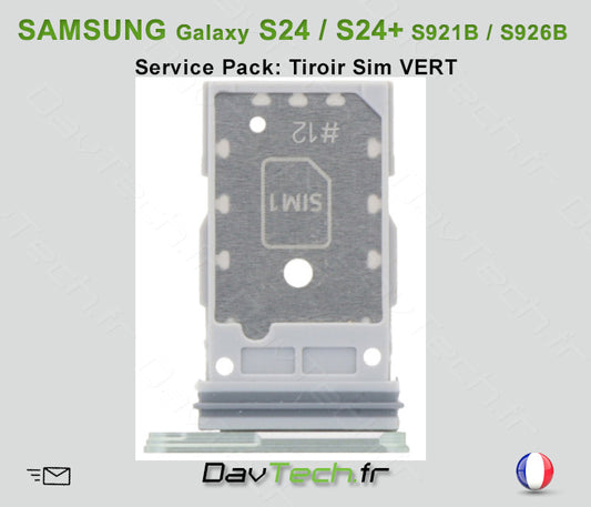 Tiroir Sim VERT Galaxy S24/S24+ (S921B/S926B) Service Pack