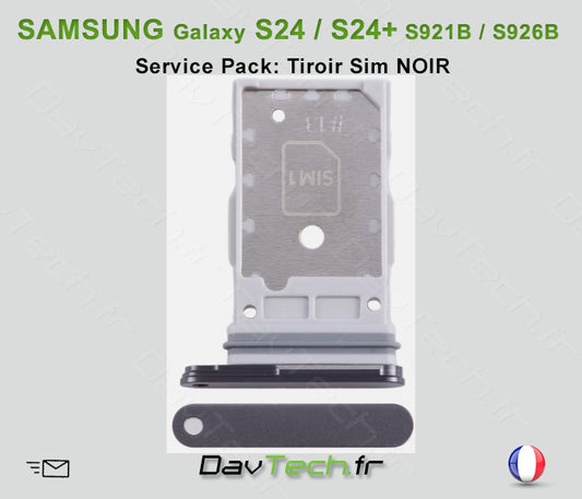 Tiroir Sim Noir Galaxy S24/S24+ (S921B/S926B) Service Pack