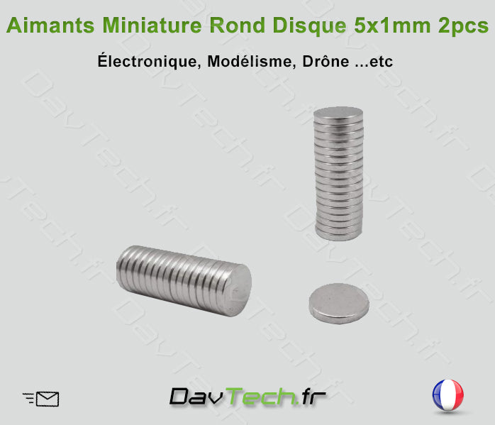 Aimant miniature rond disque 5x1mm 2pcs