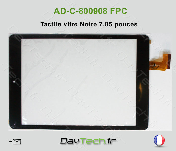 Vitre Noire Écran Tactile 7.85" AD-C-800908FPC