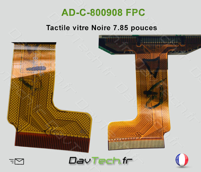 Vitre Noire Écran Tactile 7.85" AD-C-800908FPC