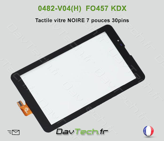 Vitre Noire Écran Tactile 7" F0457 KDX